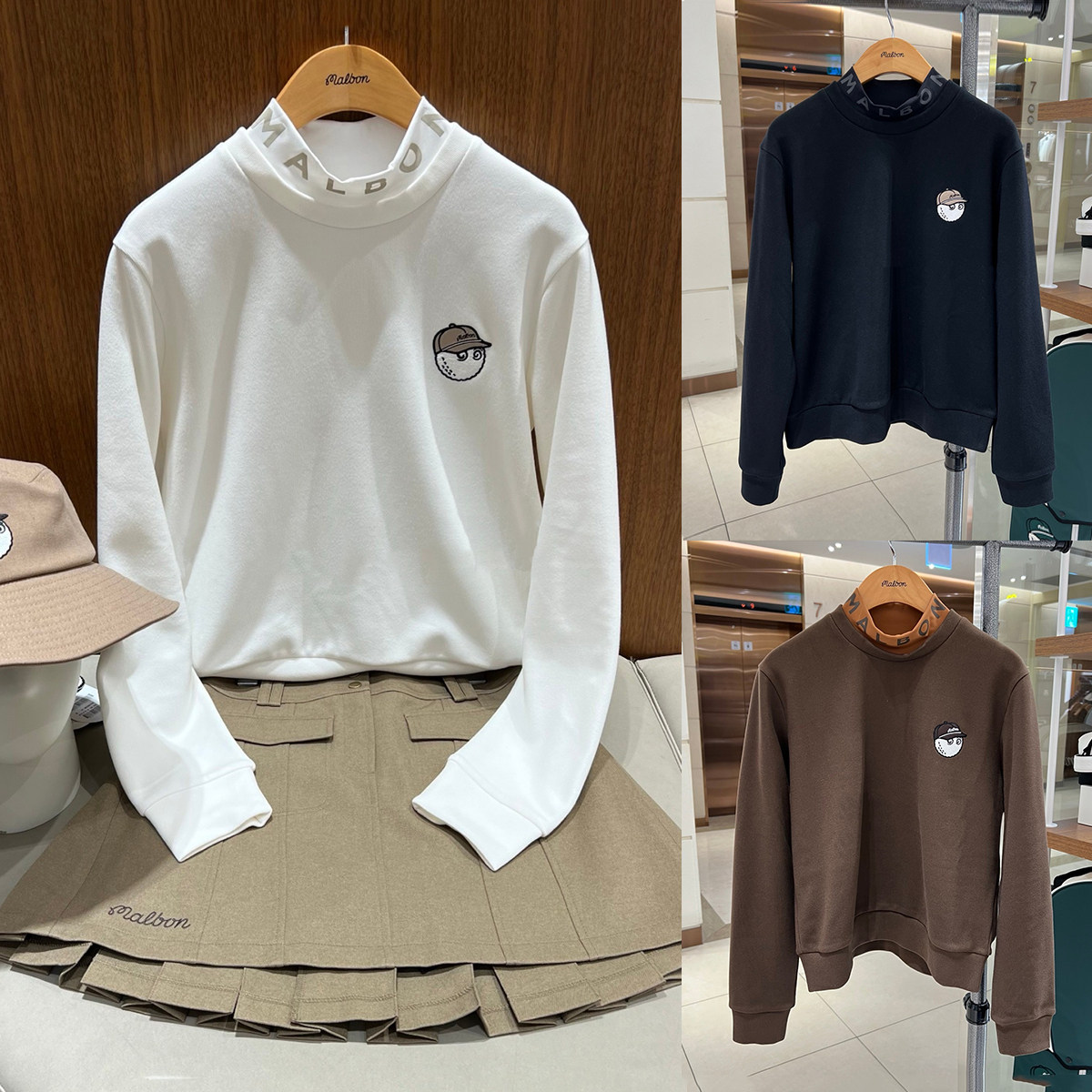高尔夫服装女士长袖半高领打底衫