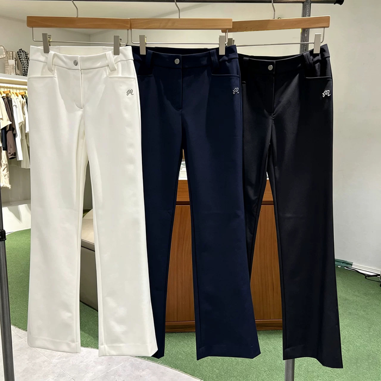 女士高尔夫球服修身直筒长裤
