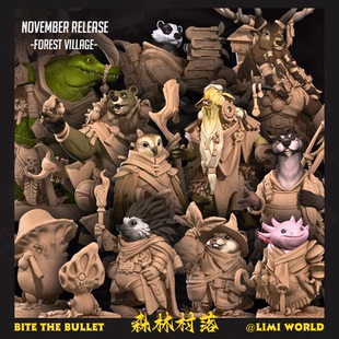 羊商人 鼠农夫 地下城跑团树脂模型 游吟熊人 森林村落主题NPC