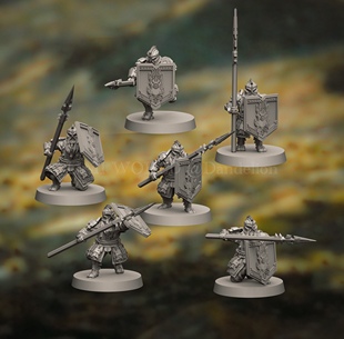 霍比特人铁丘陵矮人战士持矛姿势指环王战棋树脂桌游跑团模型手办