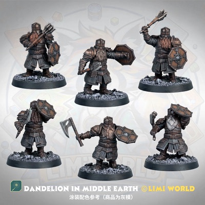 矮人 坚毅斧手与锤手 GRIM HAMMER 第三方魔戒战棋跑团树脂模型