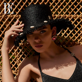 BE范德安2025时尚 草编帽手工编织女大帽檐遮阳透气法式 海边度假