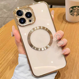 适用苹果16promax全包iphone15pro手机壳13pm软硅胶软壳平果12p防摔2025香槟土豪金色por简约11透明电镀ihome