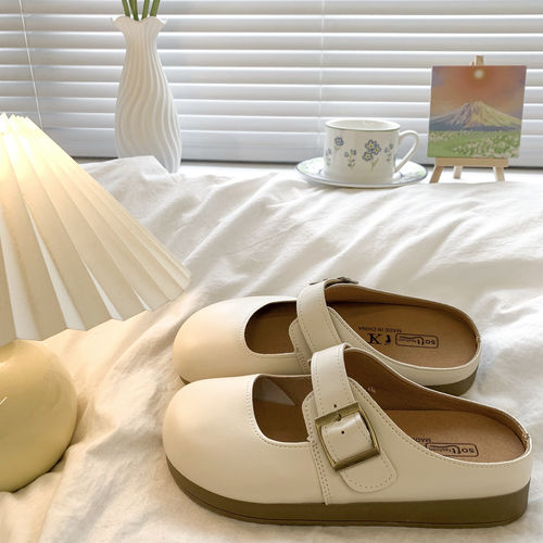 厚底勃肯鞋凉拖鞋女外穿2026新款春夏一脚蹬休闲沙滩博肯包头半拖