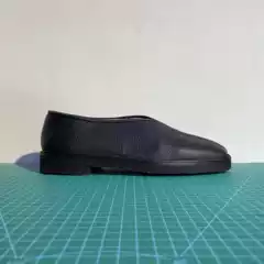 【Nine Elders】L336-1 Men's Flat Monk Shoes Genuine Leather Lychee Pattern Black Brown Leather Midsole Rubber Sole