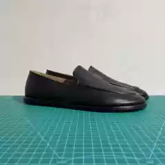 【Nine Elders】Tr62 Flat Black Mixed Sheepskin Loafers Men's Casual Shoes