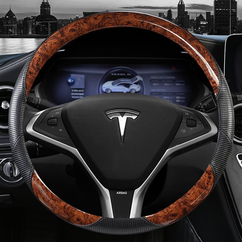 适用于22款特斯拉model3专用modelY方向盘套非真皮免手缝防滑把套