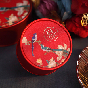 中式 网红新款 马口铁结婚喜糖空盒子伴手回礼简约免折叠创意高级感