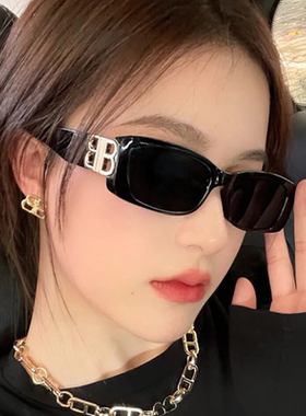 美式复古猫眼墨镜女高级感ins窄框个性夏季防紫外线开车太阳镜男