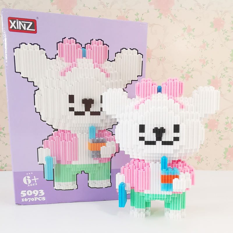 中号线条小狗拼装积木