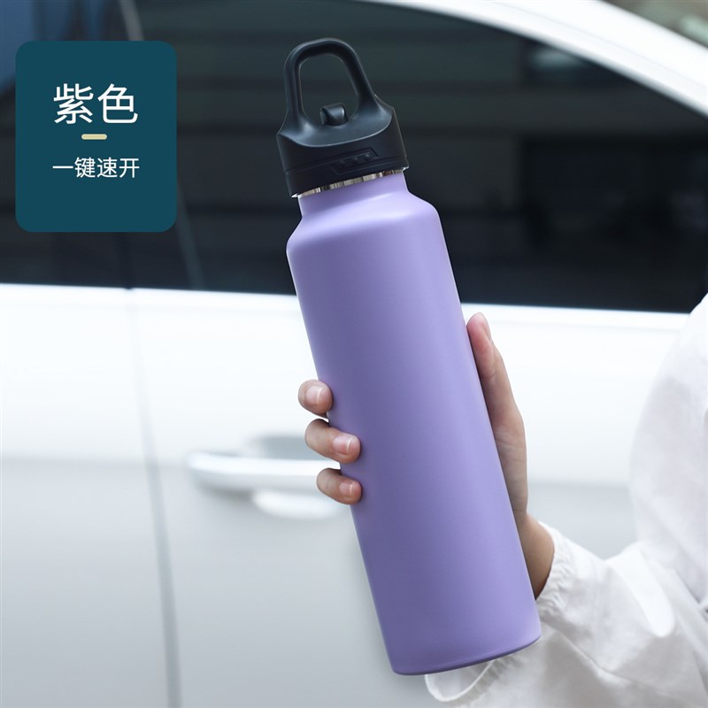 无螺纹三指开盖保温杯316不锈钢保冷水杯男女生运动车载户外水壶