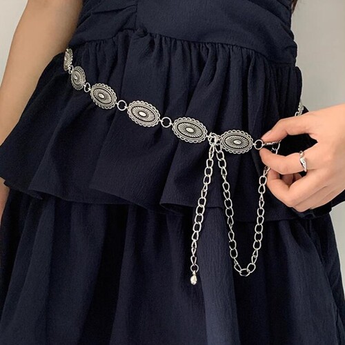 衣服腰链子配饰腰带女士复古小众民族风雕花装饰百搭高级感连衣裙