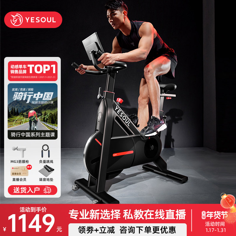 YESOUL野小兽动感单车家用静音磁控健身车室内运动减肥器C1
