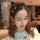 2022新款 高端精致矿钻四叶草发夹小巧气质蝴蝶结一字夹侧边刘海夹