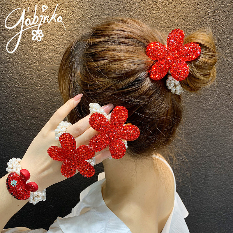 韩国东大门红色水钻发绳新年本命年发圈可爱卡通扎头绳网红ins女,饰品/流行首饰/时尚饰品新,发饰,淘宝优惠券,粉丝福利购,淘宝优惠卷