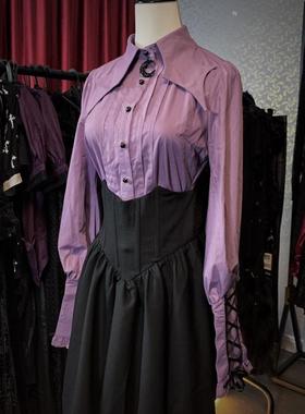 DARK IN LOVE哥特女装黑暗星领紫色女巫上衣 IW095