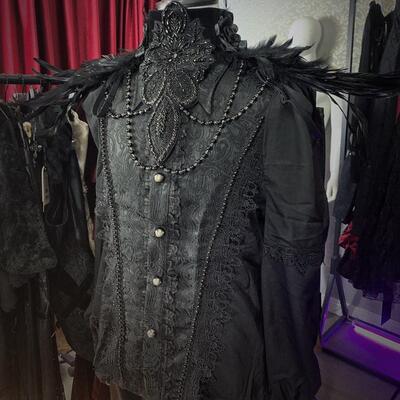 DevilFashion哥特暗黑羽毛装饰