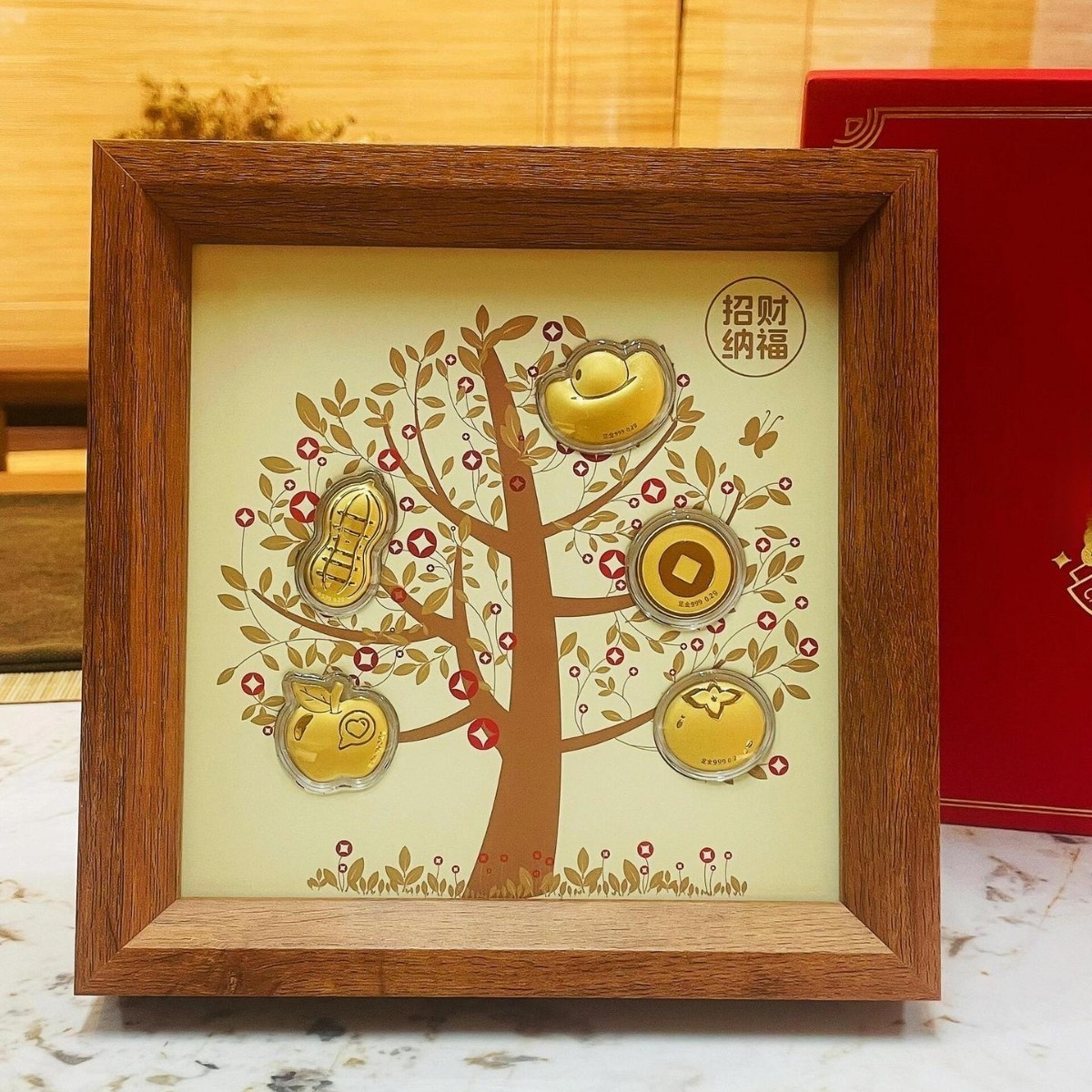 摇钱树招财纳福黄金摆件