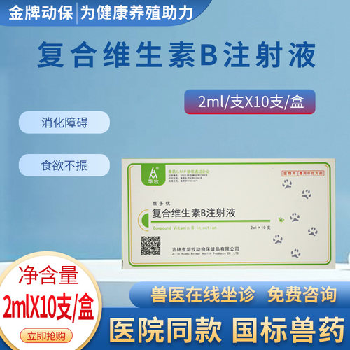 华牧犬猫复合维B注射液助消化