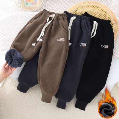 男童运动裤春秋冬季加绒裤子