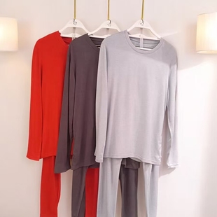 都市丽人男士 睡衣 秋衣FWH1D4圆领双面磨毛保暖轻羽绒内衣套装