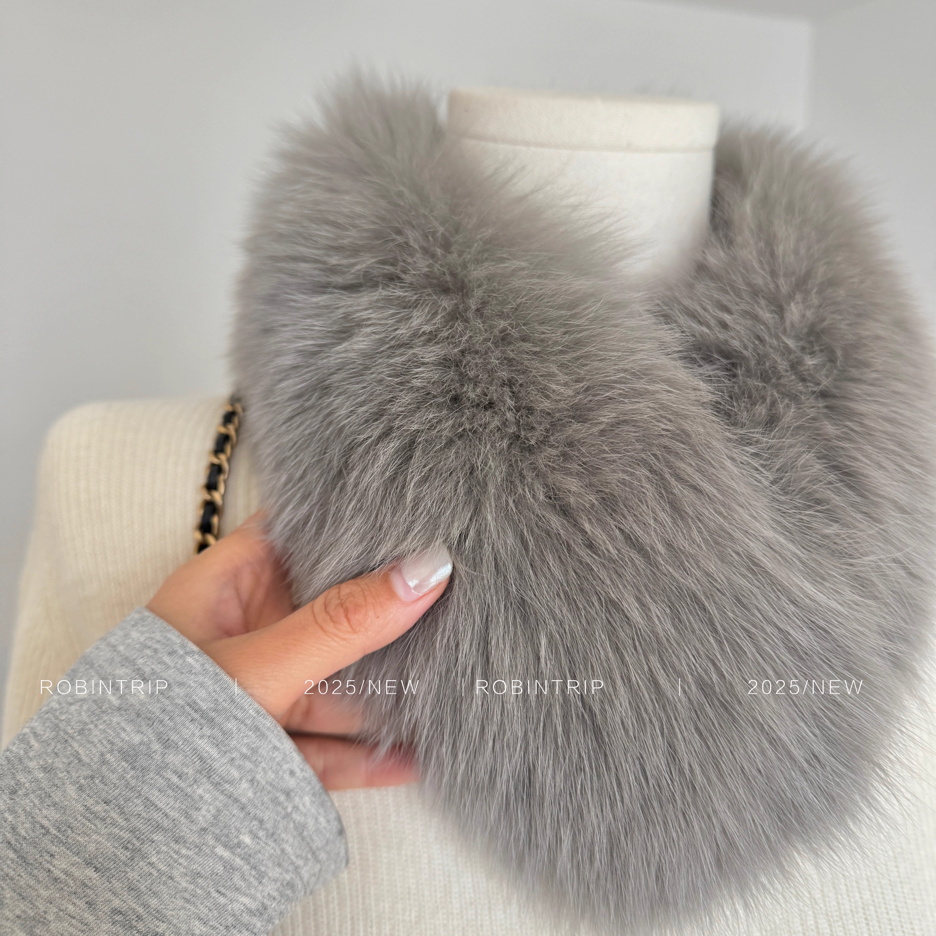 冬季保暖毛绒狐狸护颈围巾