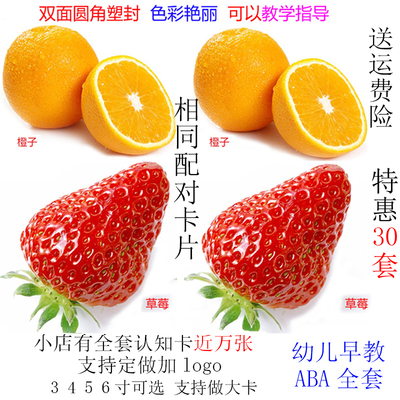 相同配对卡数字形状物品教具aba