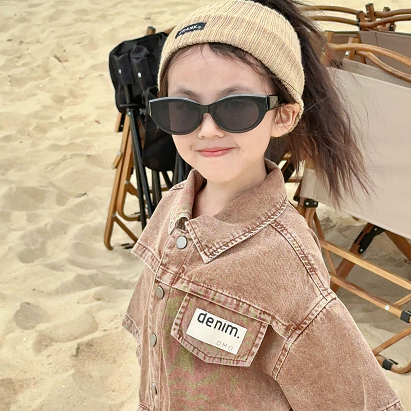 儿童墨镜新款韩版男女童眼镜个性半圆防紫外线街拍洋气男孩太阳镜