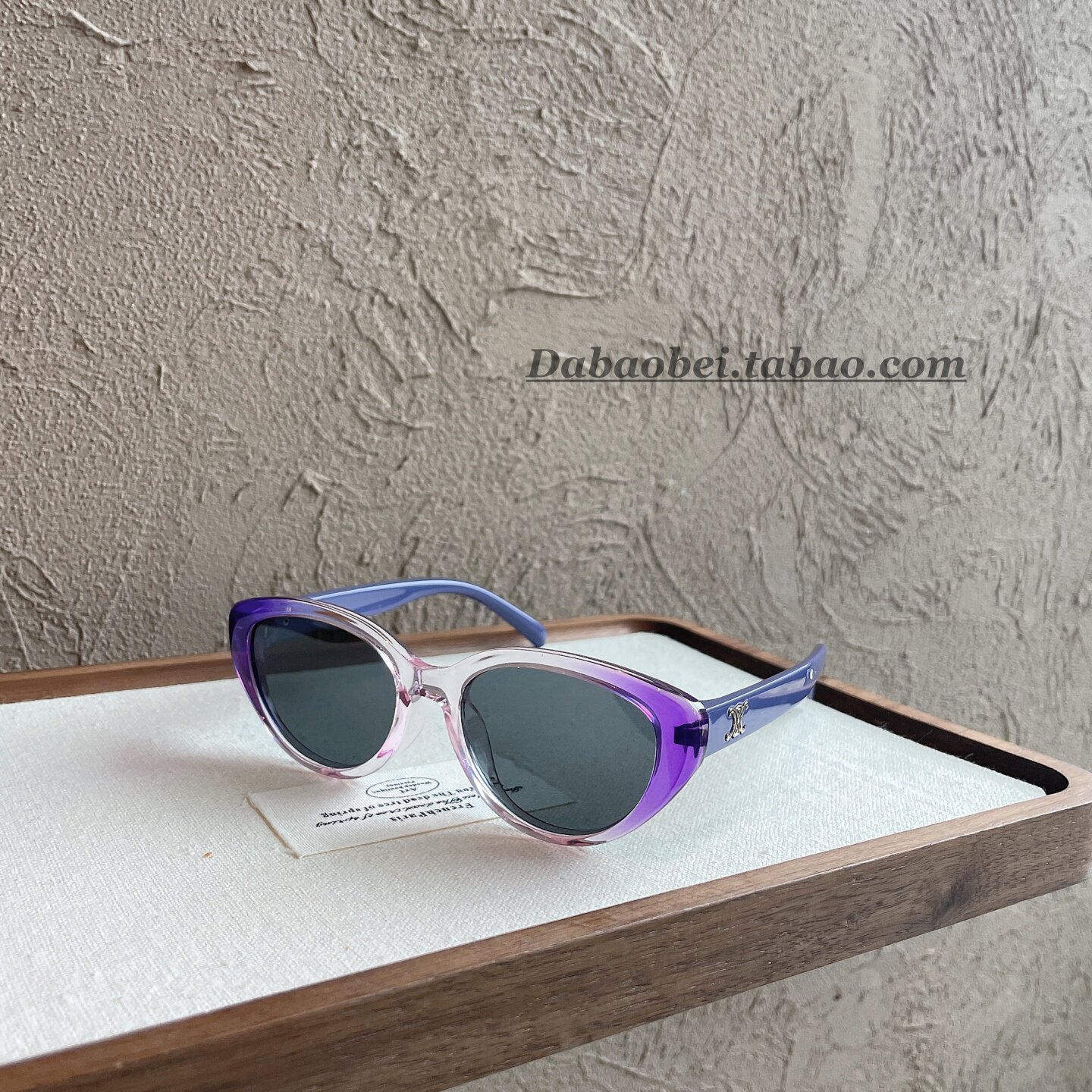 复古猫眼太阳镜女高级感彩色镜框防紫外线墨镜男女通用椭圆形遮阳