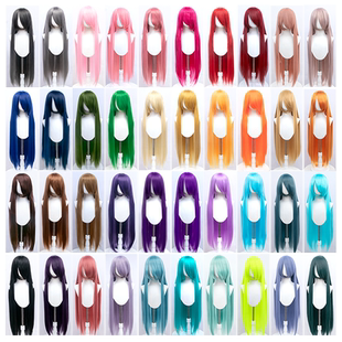 秀琴家 万用cosplay假发万用长直假毛1米红黄蓝绿金紫棕 动漫游戏