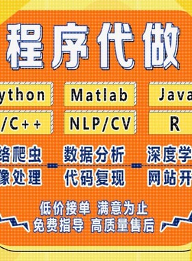python代编程接单matlab程序代编java代码编写C++开发c#语言代做
