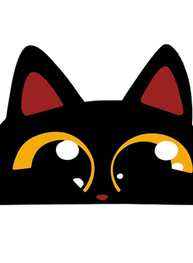 灿盛PVC卡通趣味黑猫咪车贴