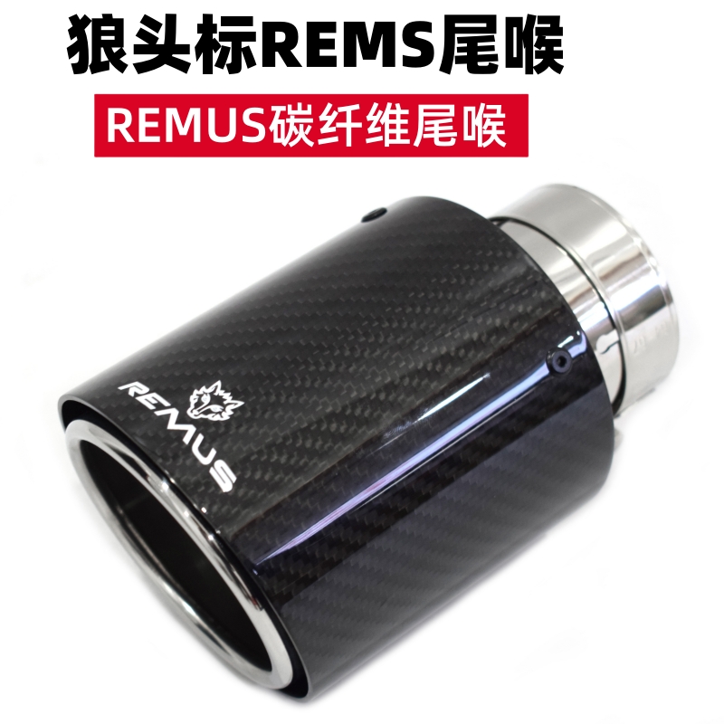 天蝎AK碳纤维尾喉汽车改装排气管双出四出REMUS狼头标卡箍尾嘴