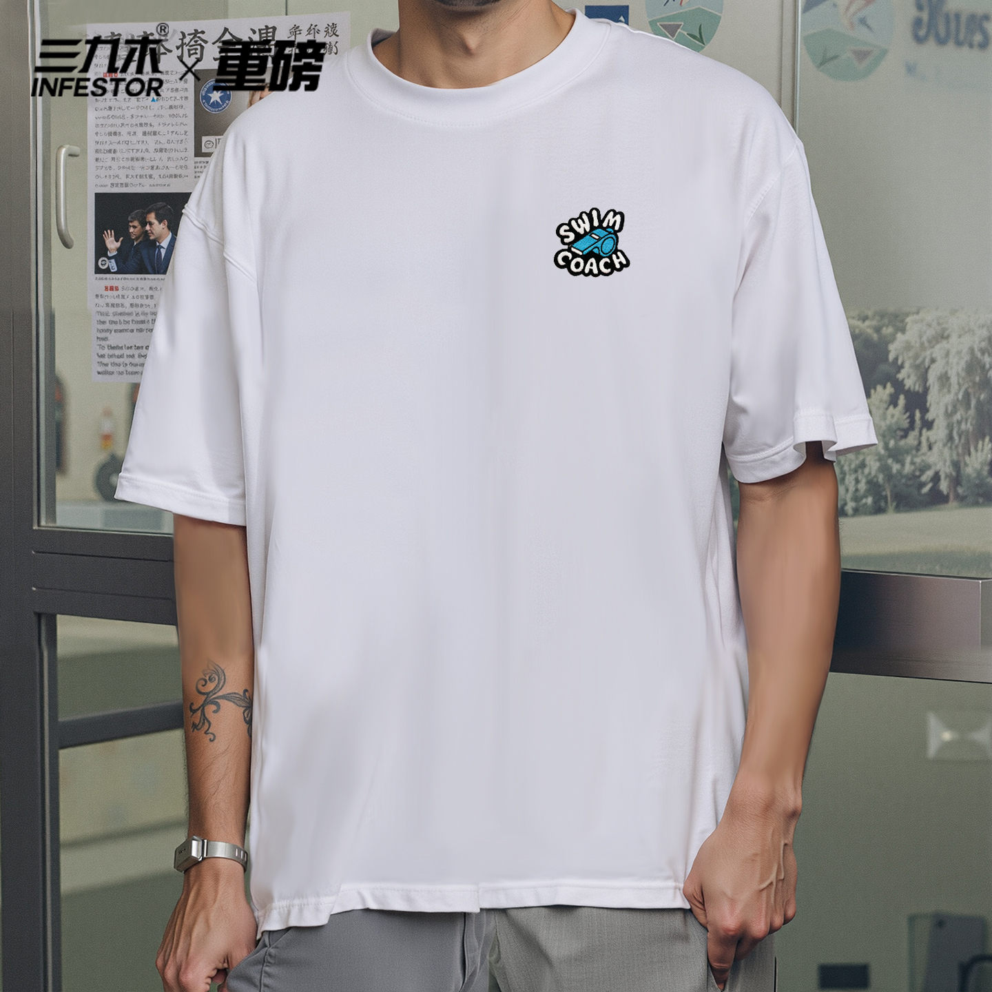 美式街头嘻哈宽松大码短袖T恤男