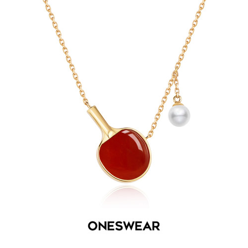 梵誓乒乓球项链女小众礼物红玉髓