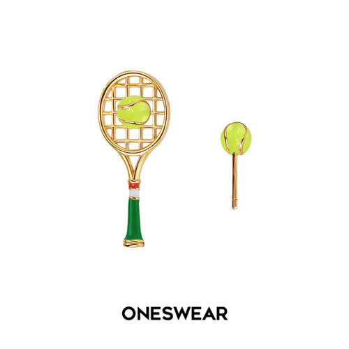 梵誓原创设计网球耳钉运动风耳饰