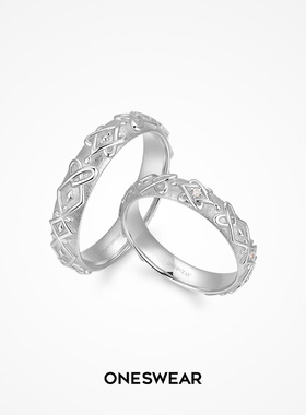 ONE SWEAR/梵誓续曲18k金结婚对戒情侣款PT900铂金戒指女婚戒一对