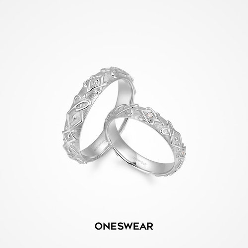 ONESWEAR梵誓pt900戒指一对18k金
