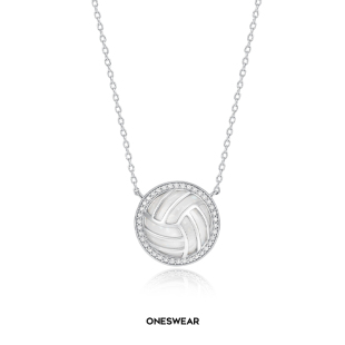 ONE 梵誓排球项链女小众吊坠锁骨链情侣礼物运动银镀金 SWEAR