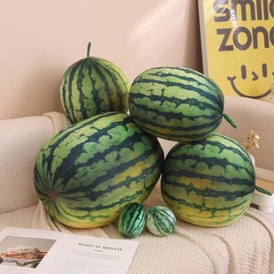 惊喜立体球形仿真水果大西瓜抱枕毛绒玩具夏天玩偶公仔布娃娃礼物