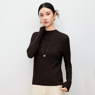 细闪丝毛轻奢极简风半高领冬款针织衫女长袖打底衫黑色百搭羊毛衫