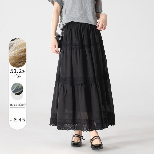 通勤风A字宽松镂空显瘦半身裙女