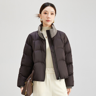 水墨佳人通勤风90鸭绒短款 立领女秋冬显瘦遮肉显高日常轻商务外套