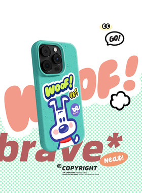 可爱简约ins风格白色狗狗可降解手机壳适用iphone16promax硅胶苹果15pro小众14plus高级感13磨砂12个性11软壳