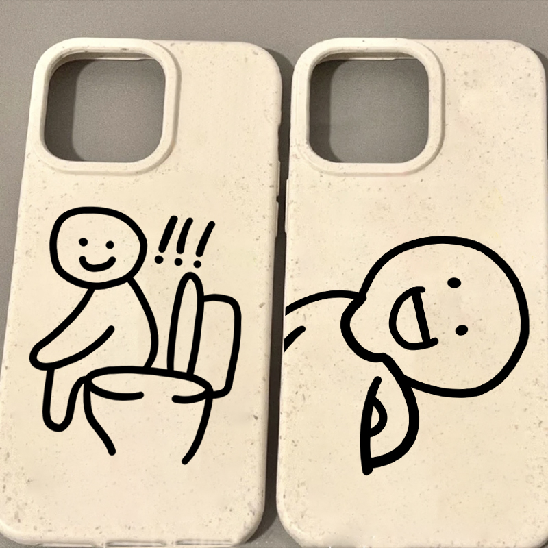 ins趣味小人可降解手机壳