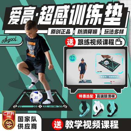 爱高室内足球训练垫送教学视频足球训练毯足球训练辅助器材防滑