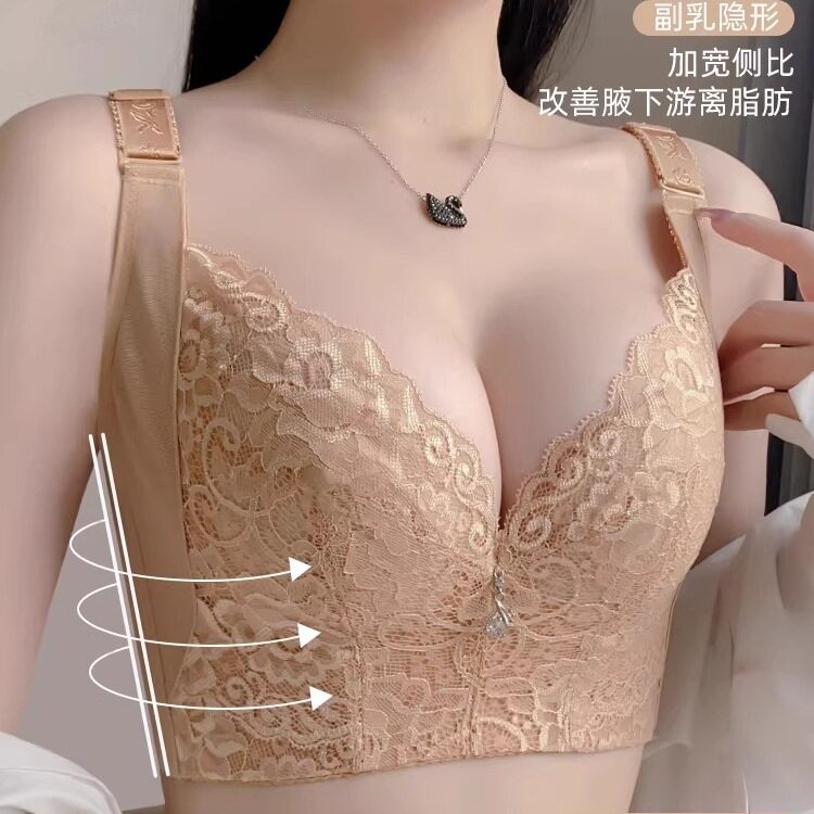 调整型内衣七排扣大胸显小胸收副乳防下垂矫正外扩全罩杯文胸薄款