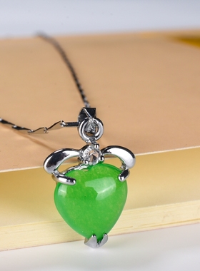时尚风玛瑙爱心女朋友礼物玉吊坠