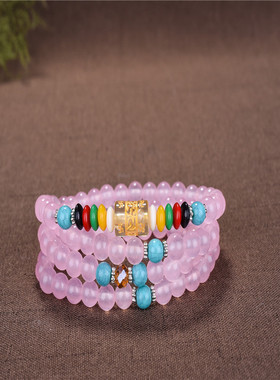 玉髓佛珠手串六字真言男女款项链