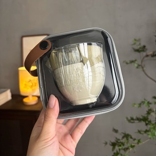 仿宋定窑白陶瓷浮雕快客杯一壶一杯旅行茶具旅行包便携户外泡茶壶